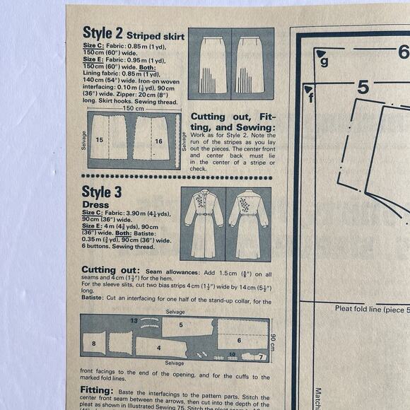 Vintage Designer Sewing Patterns Uncut Lot Of 3 Blouse Dress Jacket Skirt 70s - Picture 4 of 10